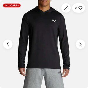 Puma Men's Hoodie Black Performance Moisture-Wicking Lightweight Size LARGE